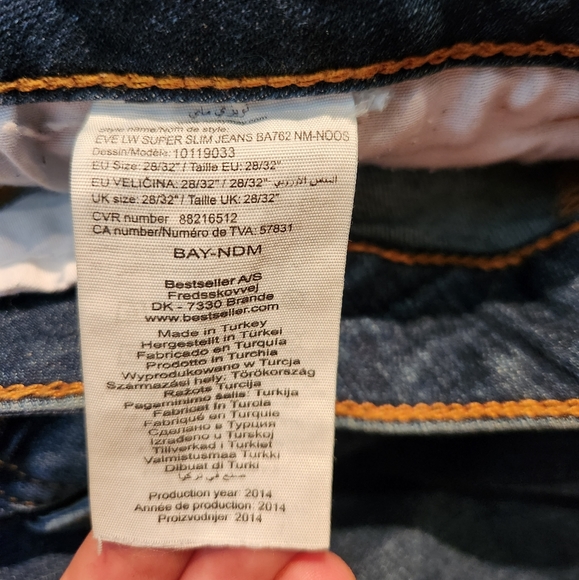 Noisy May Jean Jeans Eve Low Rise Waist Super Slim  28" by 32" Womens Jean - Picture 3 of 5